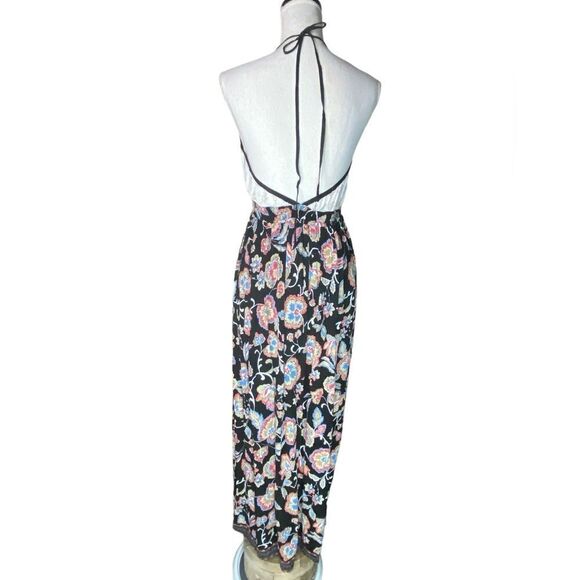 PATRON'S OF PEACE Wm’s Sz Sm Halter Floral Bohemian Crinkled Lined Maxi Dress - Picture 5 of 7